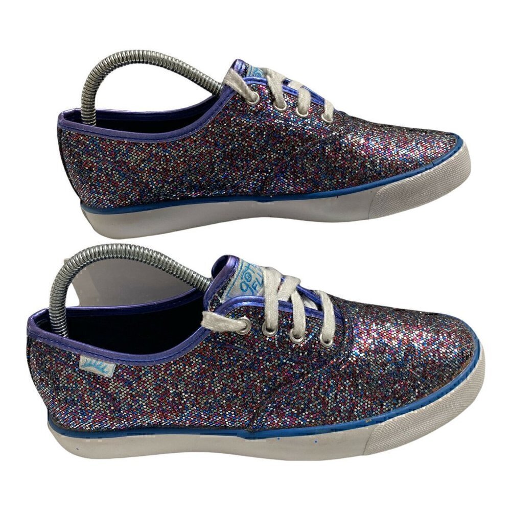 Gotta Flurt Girls Multicolor Shimmer Sparkly Lace Up Sneakers‎ Shoes Size 7.5 M